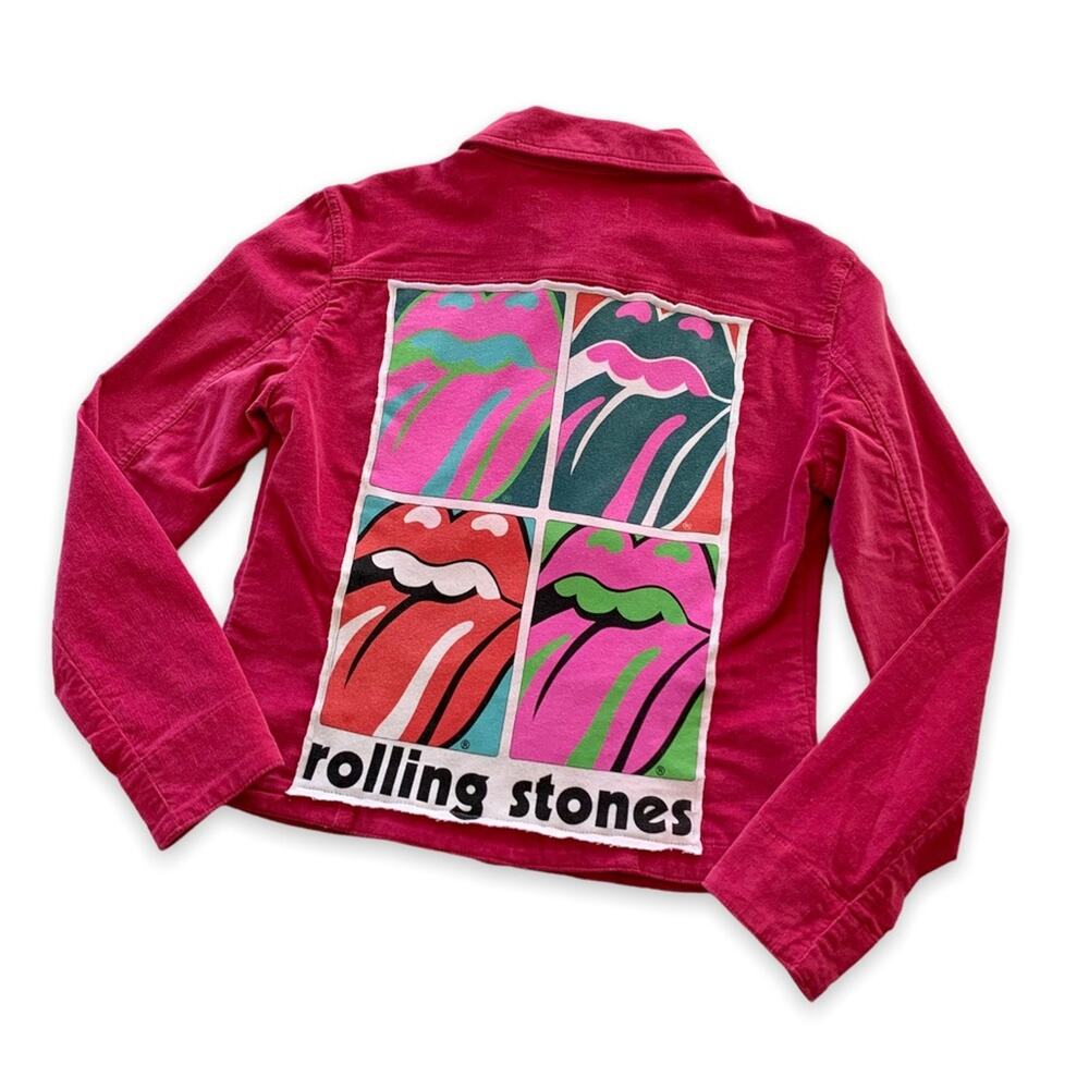 Reworked Apparel The Rolling Stones Pink Corduroy Upcycled Jacket Women's Small